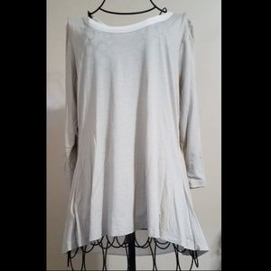 Ann Taylor Split Back Blouse Stretch High Low